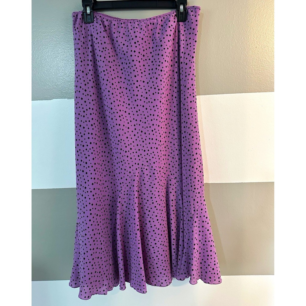 Pendleton Women's A-Line Midi Skirt Size L Purple Black Geometric Regular